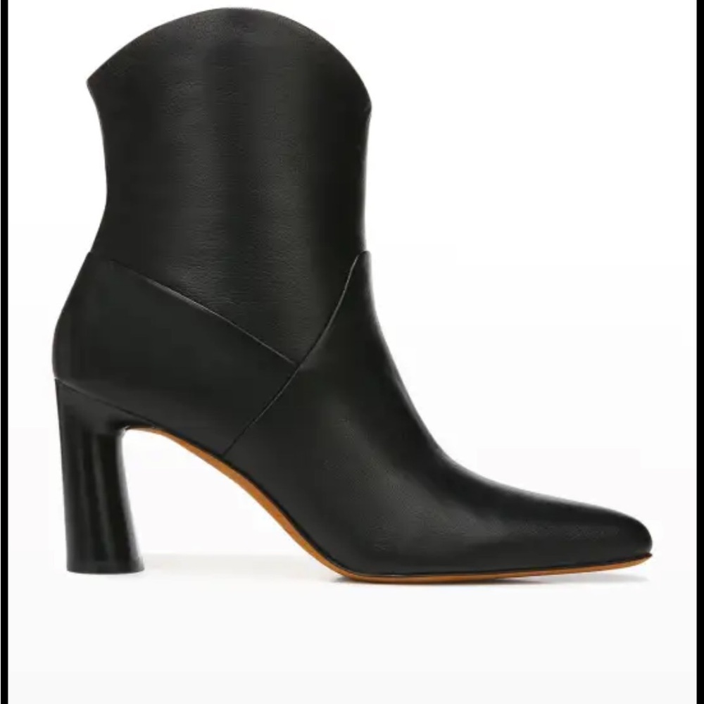 Vince Harlow leather heel boots booties black leather NEW 9.5